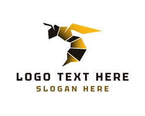 Bee - Geometric Organic Honeybee logo design