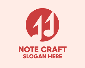 Notation - Red Eleven Note logo design