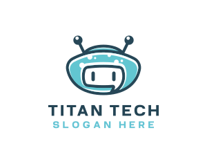 Robot Head Tech Toys logo design