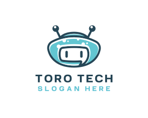 Robot Head Tech Toys logo design