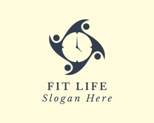 Fitness Community Clock logo design