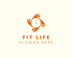 Fitness Community Clock logo design