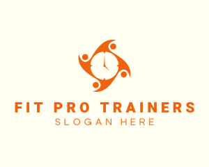 Fitness Community Clock logo design