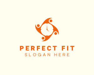 Fitness Community Clock logo design