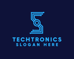 Electronics - Electronic Circuit Technology Letter S logo design