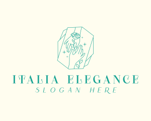 Elegant Flower Hand logo design