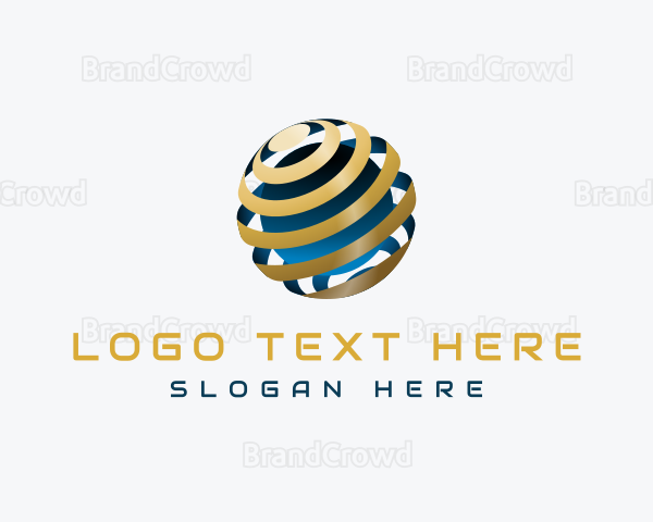 Gold Abstract Globe Logo