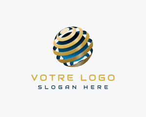 Abstract - Gold Abstract Globe logo design