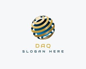 Sphere - Gold Abstract Globe logo design