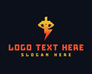 Gaming - Lightning Human Fitness logo design