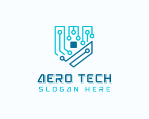 Cyber Tech Shield logo design