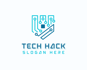 Cyber Tech Shield logo design