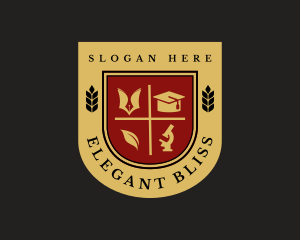 Book - College Education Shield logo design