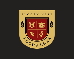 Microscope - College Education Shield logo design