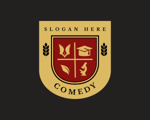 Academy - College Education Shield logo design