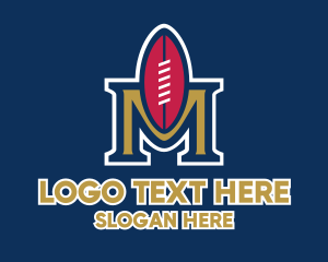 American Football - Football Team Letter M logo design