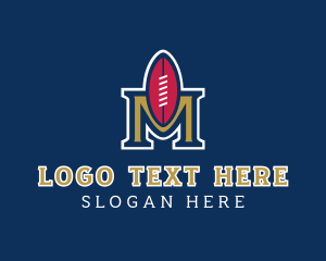 American Football - Football Team Letter M logo design