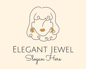 Woman Fashion Jewel Earrings  logo design