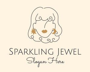 Woman Fashion Jewel Earrings  logo design