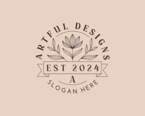 Stylish Floral Leaf logo design