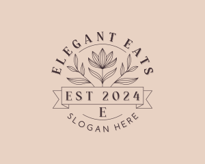 Stylish Floral Leaf logo design