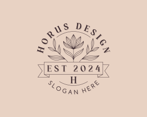 Stylish Floral Leaf logo design