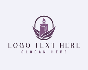 Scented Candle - Feather Candle Light logo design