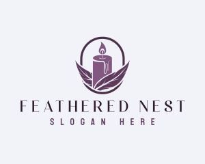 Feather Candle Light logo design