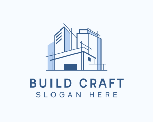 Blue Building Architect logo design