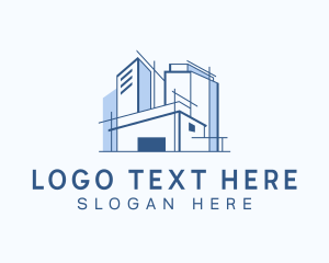 Architect - Blue Building Architect logo design