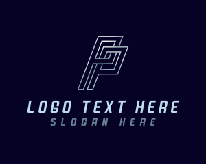 Slant - Metallic Brand Business Letter P logo design