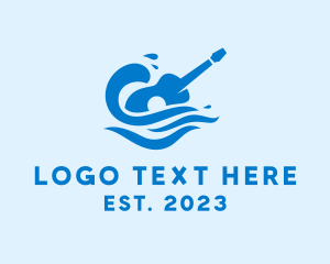 Music Festival - Wave Guitar Instrument logo design