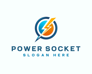 Socket - Lightning Bolt Electric logo design