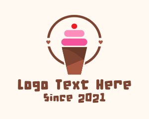 Ice Cream - Cherry Smoothie Shake logo design