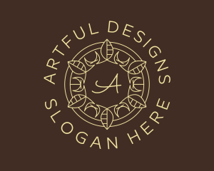 Leaf Wreath Boutique logo design