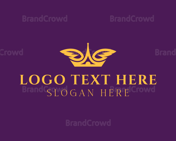 Elegant Crown Wings Logo