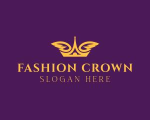 Elegant Crown Wings logo design