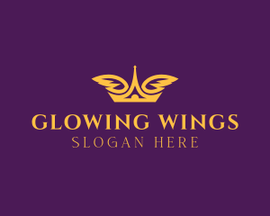 Elegant Crown Wings logo design