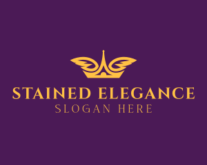 Elegant Crown Wings logo design