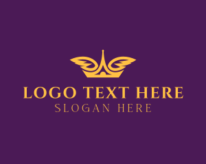 Treasure - Elegant Crown Wings logo design