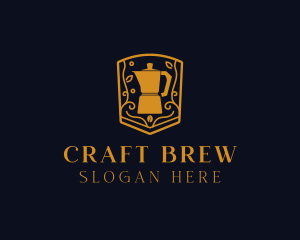 Brewer - Coffee Cafe Brew Pot logo design