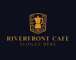 Coffee Cafe Brew Pot logo design