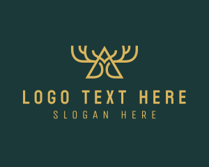 Antelope - Elegant Antler Letter A logo design
