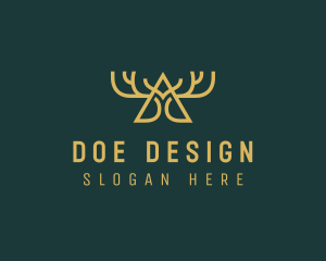 Doe - Elegant Antler Letter A logo design