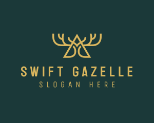 Gazelle - Elegant Antler Letter A logo design