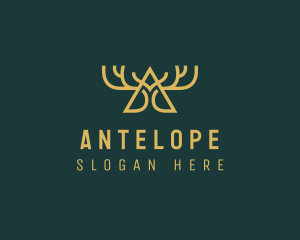 Golden Antler Letter A logo design