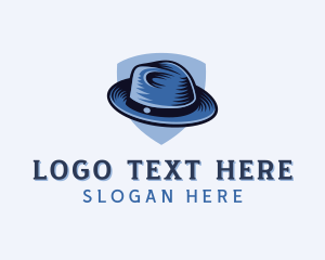 Hatter - Fedora Hat Shield logo design