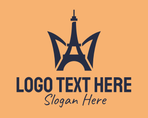 Tourist Spot - Paris Eiffel Tower logo design