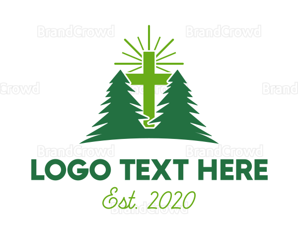Forest Retreat Cross Logo