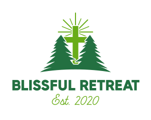 Forest Retreat Cross logo design